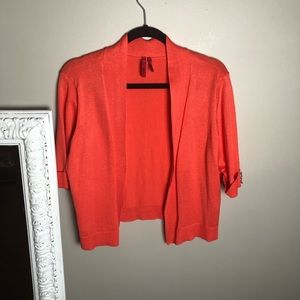 Pretty peach color cardigan with three quarter sleeve by Love Scarlett